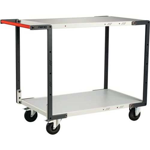 Servante Montée Roues Cc - 2 Plateaux 1000x595 - Mélaminé - Fimm