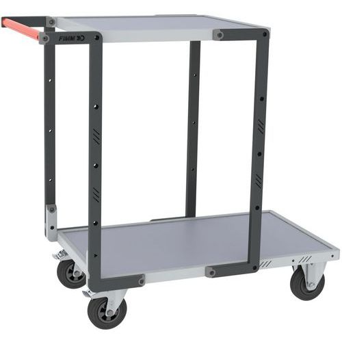 Servante 250kg 1 Plateau 850x495 + 1plateau 550x495-mélaminé - Fimm