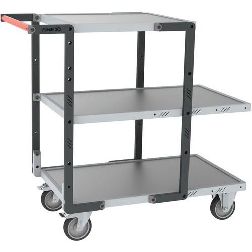 Servante 250kg 2 Plateaux 850x495+1 Plateau 550x495-mélaminé - Fimm