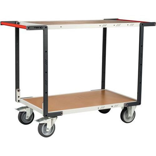 Fimm - Servante à roulettes 400kg 2 plateaux Médium - Livrée montée - Éco-responsable