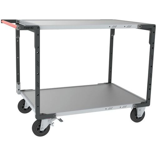 Fimm - Servante à roulettes 2 plateaux 250kg - Mélaminé - Éco-responsable