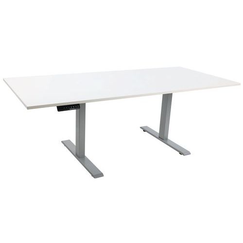 Kerkmann - Bureau réglable électrique Move2 Silver L180xP80cm - Blanc/Argent - Hauteur 63-127cm - Télétravail