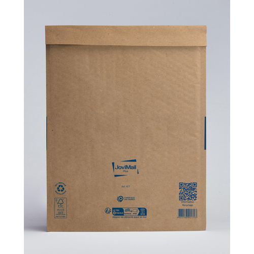 Jovipack - Pochette renforcée bulle 350x470mm Marron - 100% Recyclable et Recyclé - Éco-responsable