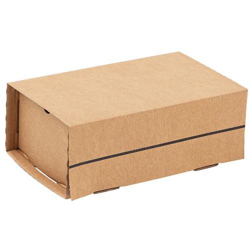 Boîte postale 375x250x155mm avec bande adhésive - Marron - Carton recyclable et recyclé - Simple cannelure