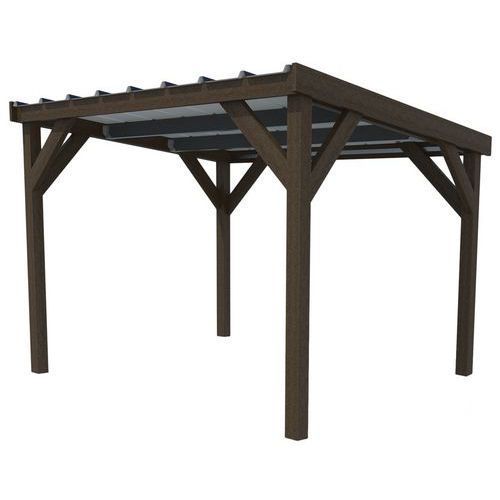 Pergola Pour Table De Pique Nique 280 X 252 Cm Toit 1 Pan - Marron