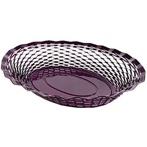 Lot de 2 - Corbeille Pain Vintage Ovale Prune 30x24cm