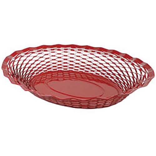 Corbeille Pain Vintage Ovale Rouge 25x18cm