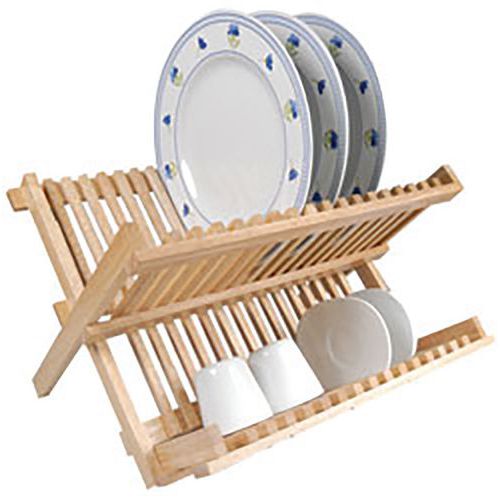 Egouttoir à Vaisselles Pliable En Bois