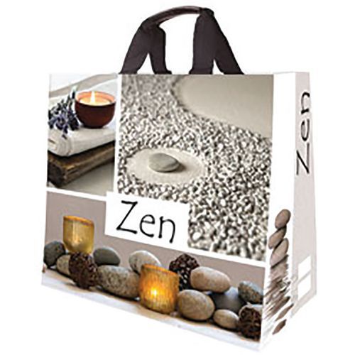 Sac Cabas Pp Tissé Zen Lotus 43x20x38cm