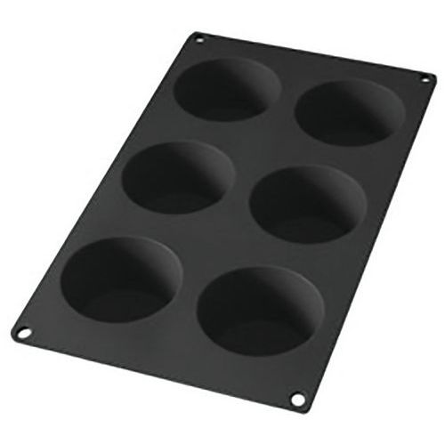 Moule Noir Gourmet à Muffins De 6 Cavités En Silicone
