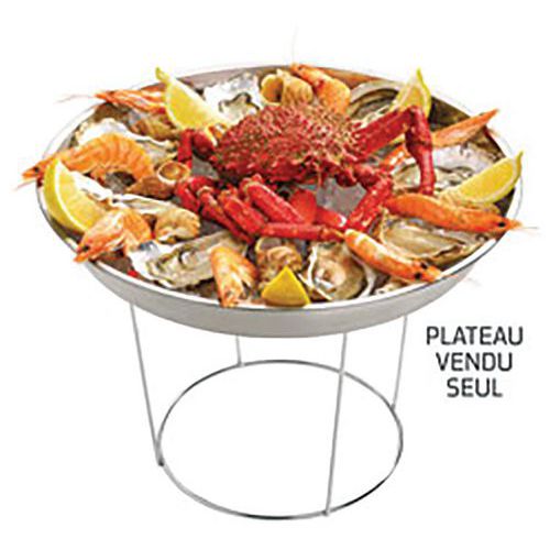 Plateau à Fruits De Mer Inox En Forme Ronde De 36cm