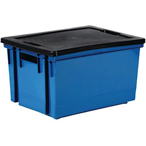 Bac Bleu De Rangement 10l Avec Couvercle En Plastique