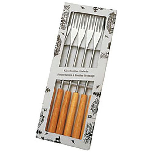 Coffret De 6 Fourchettes Avec 3 Dents De Bois