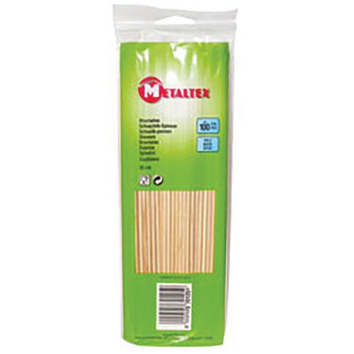 Lot De 100 Brochettes Bois 25cm