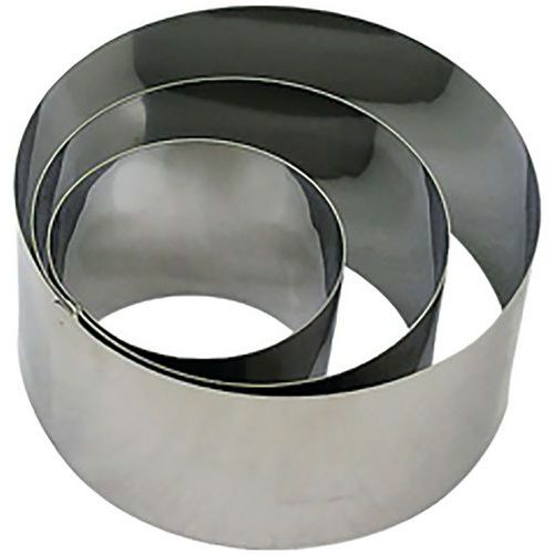 Lot de 8 - Moule À Déssert En Cercle En Inox Flexible De 75mm