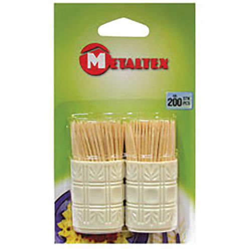 Lot De 2 Tonnelets De 100 Cure Dents En Bois