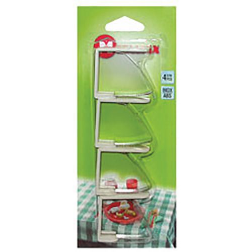 Lot De 4 Fixe Nappes Bimatière Inox Et Plastique