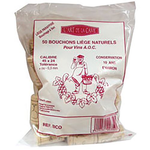 Sac De 50 Bouchons Cylindriques En Liège Pour Vin