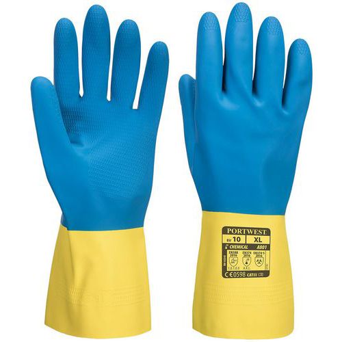 Gants De Manutention De Protection Chimique Latex Double Enduction A801 10
