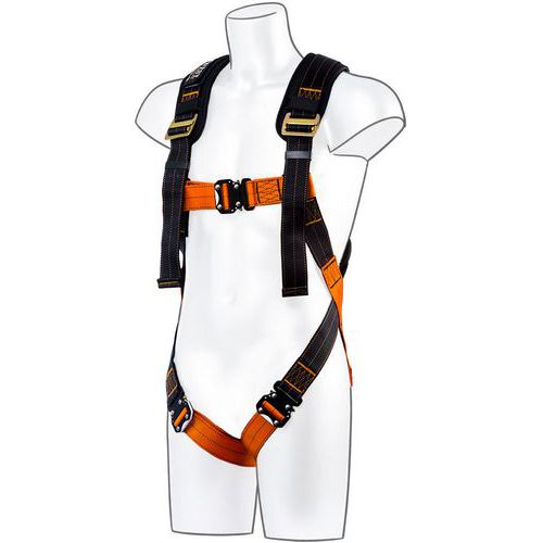 Portwest - Harnais 1 point d'ancrage ULTRA FP71 - Noir/orange S/M/L - Protection antichutes certifié Oeko-Tex