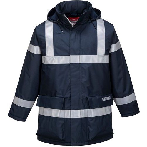 Parka Résistant Flamme Antistatique Bizflame M Bleu Foncé