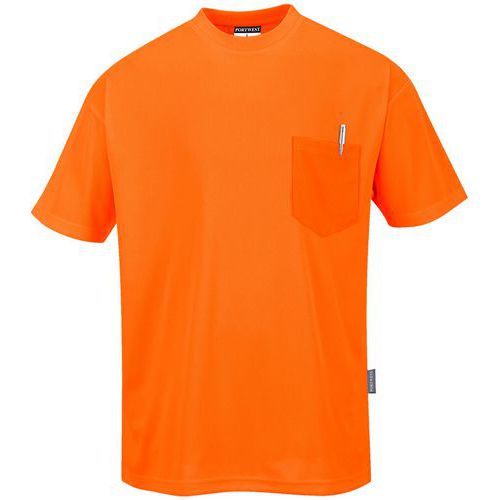 Tee Shirt Day-vis Manches Courtes à Poche S578 - Orange - S