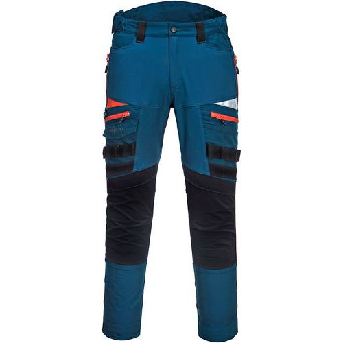 Portwest - Pantalon de travail DX449 Bleu Foncé Taille 48 - Tissu Stretch Oeko-Tex - 11 Poches - Genouillères Offertes