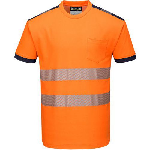 T-shirt Haute-visibilité Pw3 T181 Bleu/orange S
