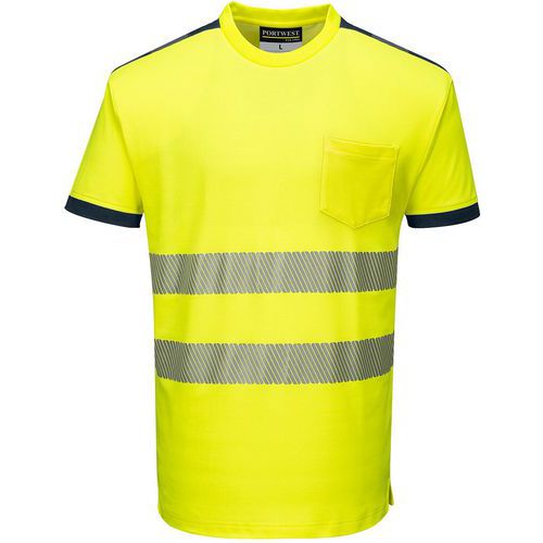 T-shirt Haute-visibilité Pw3 T181 Bleu/jaune Xl