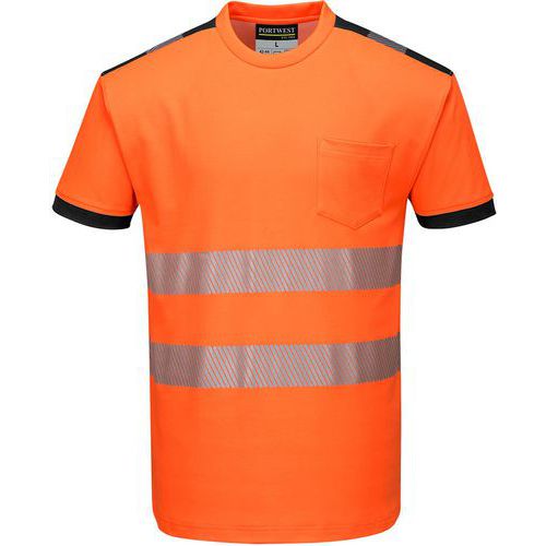 T-shirt Haute-visibilité Pw3 T181 Noir/orange Xs