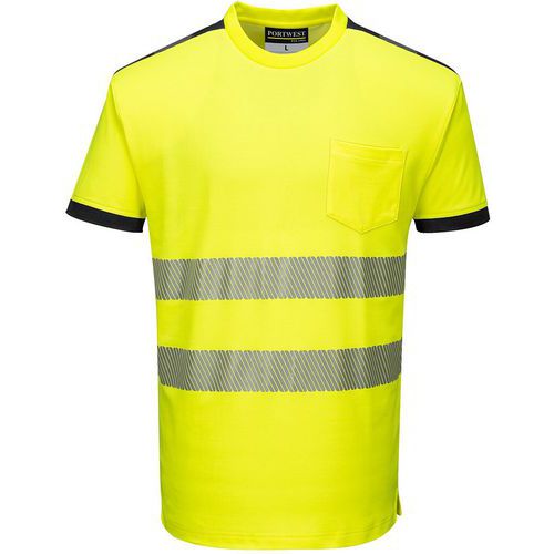 T-shirt Haute-visibilité Pw3 T181 Noir/jaune L