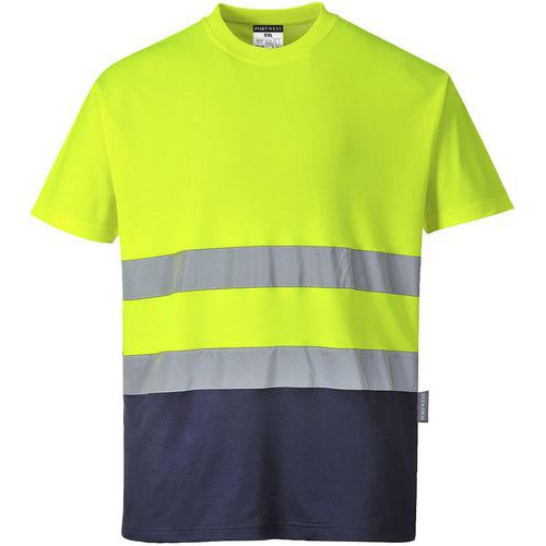T-shirt Bicolore à Manches Courtes S173 Bleu/jaune Xxxl