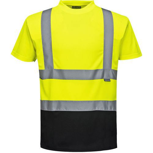 T-shirt Bicolore à Manches Courtes S378 Noir/jaune Xxxl