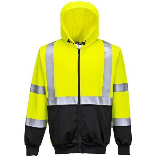 Sweatshirt Haute-visibilité À Capuche B315 Noir/jaune Xxxl