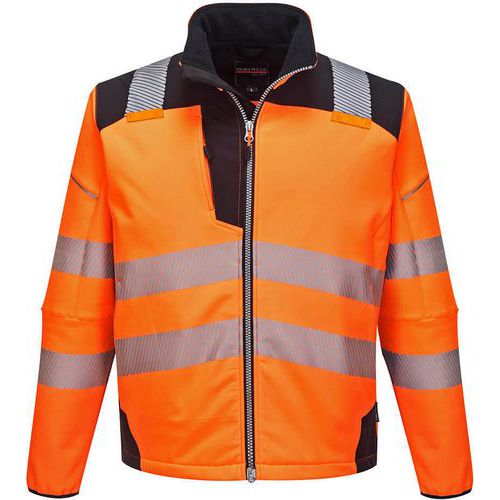 Veste Softshell Haute-visibilité Pw3 T402 Noir/orange Xxxl - Unisexe
