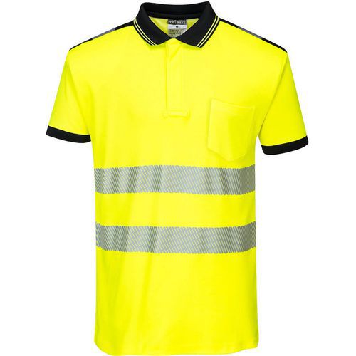Polo Haute Visibilité Pw3 Manche Courte T180 Noir/jaune M