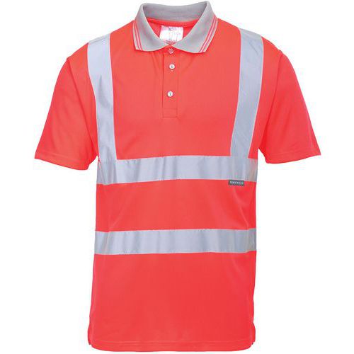 Polo Haute Visibilité à Manches Courtes S477 Rouge S