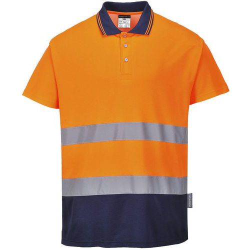 Polo Haute Visibilité En Coton à Manches Courtes Orange Xl