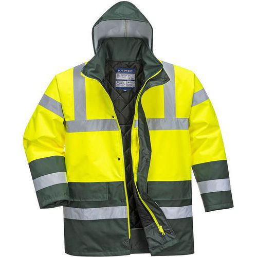Parka Haute-visibilité Imperméable Traffic S466 Vert/jau S