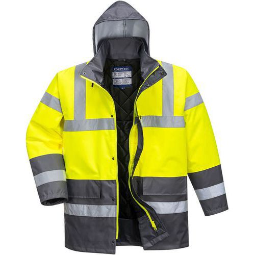 Parka Haute-visibilité Imperméable Traffic S466 Gris/jau Xl