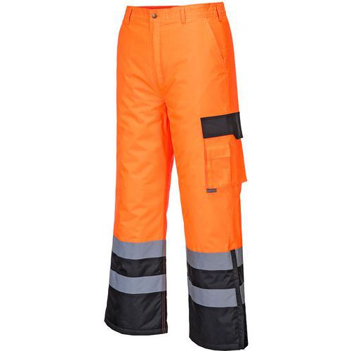 Pantalon De Pluie Haute-visibilité Doublé S686 Noir/orange S