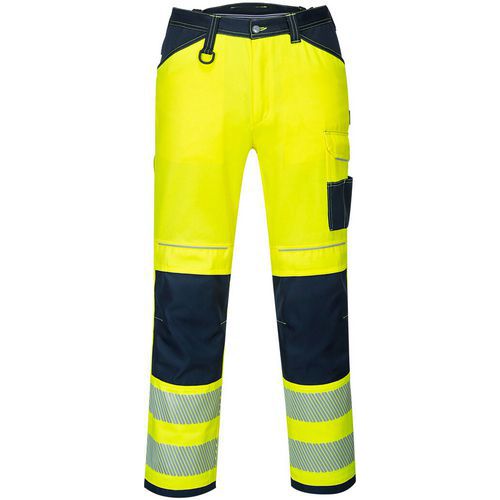 Portwest - Pantalon de travail haute visibilité PW340 - Bleu/jaune - Coton/polyester - Oeko-Tex