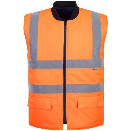 Portwest - Gilet haute-visibilité réversible S469 Orange L - Polyester Coton - Oeko-Tex - Éco-responsable