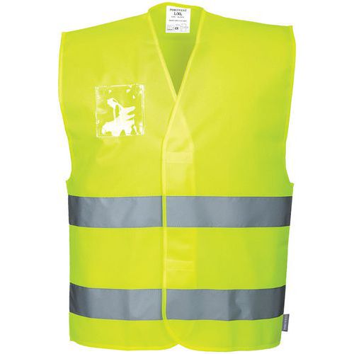 Gilet Haute-visibilité Avec Porte-badge C475 Jaune S
