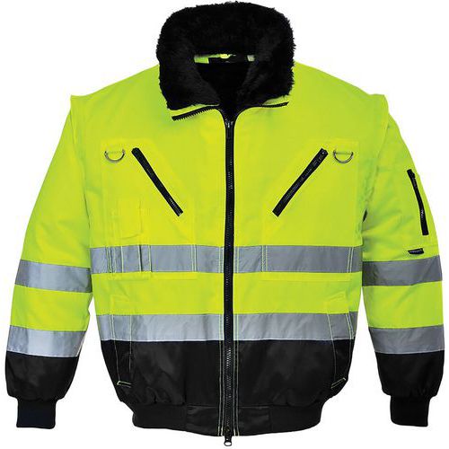 Blouson Pilote Haute Visibilité 3-en-1 Pj50 Noir/jaune M