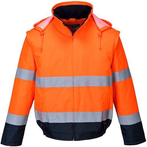 Blouson Haute-visibilité 2-en-1 Doublé C464 Bleu/orange Xxl