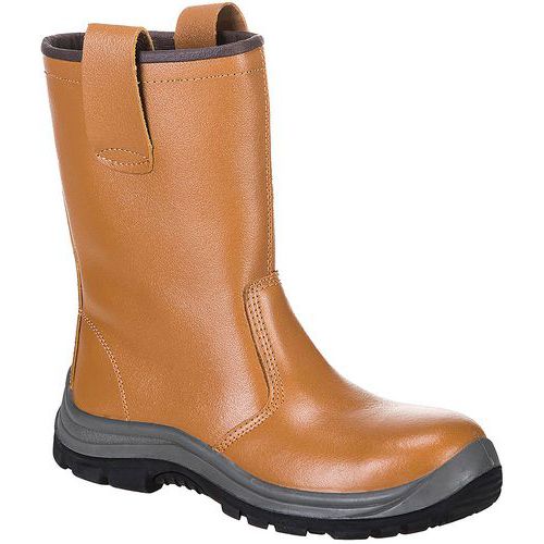 Portwest - Botte de sécurité S1P HRO FW06 - Marron 41 - Cuir croute, Oeko-Tex