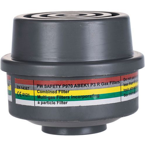 Portwest - Filtre Combiné ABEK1P3 Raccords Filetés P970 - Protection EPI - Oeko-Tex Standard 100