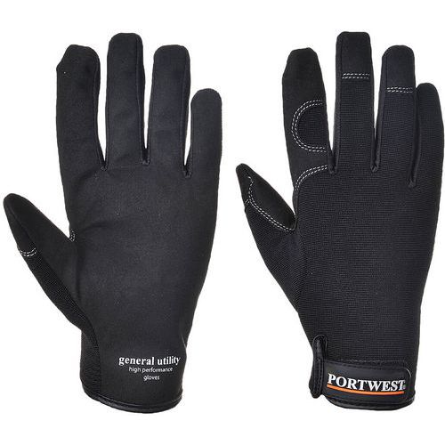 Portwest - Gants de manutention A700 - Taille 10 - Coton Noir Haute Performance Oeko-Tex