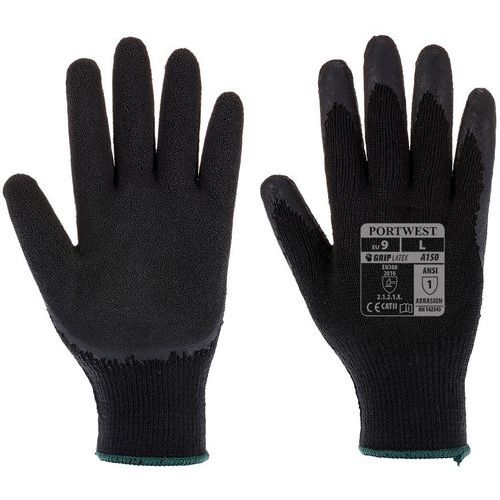 Portwest - Gants de manutention Classique enduit latex A150 Noir Taille 11 - Paume enduite, Oeko-Tex, Éco-responsable